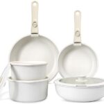 GiPP 11Pcs Pots and Pans Set Non Stick, Cookware Sets Nonstick Detachable Handle, Induction Kitchen Set Removable Handle, RV Cookware set, Oven Safe