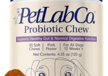 PetLab Co. Probiotics for Dogs, Support Gut Health, Occasional Diarrhea, Digestive Health & Seasonal Allergies - Pork Flavor - 30 Soft Chews - Packaging May Vary