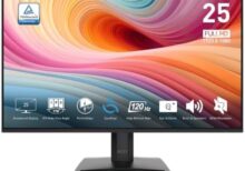 MSI PRO MP251 E2 24.5-inch IPS 1920 x 1080 (FHD) Gaming Office Monitor, 120Hz, Adaptive-Synch, HDR Ready, HDMI, VGA Port, Display Port,VESA Mountable, Tilt, Speaker, 1ms, Black