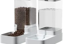 Gravity Pet Feeder and Water Dispenser Set, Automatic Dog Feeder and Dog Water Dispenser for Dogs Cats Pets Animals Large Capacity(3.8L)