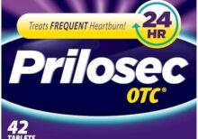 Prilosec OTC, Omeprazole Delayed Release 20mg, Acid Reducer, Treats Frequent Heartburn for 24 Hour Relief, All Day, All Night*, 20mg, 42 Tablets