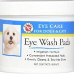 Miracle Care Eye Wash Pads - 90 count; Eye Care for Dogs and Cats, Soft Pet Wipes for Gently Cleaning Eyes, Sterile Cat and Dog Wipes Formulated to Remove Eye Debris
