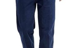 IDEALSANXUN Mens Elastic Waist Jeans with Zipper and Button