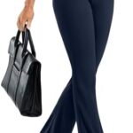 Rammus Womens High Waisted Dress Pants with Pockets Stretchy Business Casual Work Pants Bootcut Slacks for Office