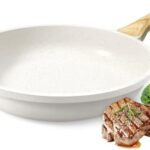 GiPP Nonstick Frying Pan Skillet - 9.5" White Granite Non Stick Fry Pans, Omelette Pan Healthy Stone Cookware Compatible with All Stovetops, PFOA Free