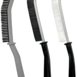 3 Pcs Cleaning Brushes for Household - Crevice Brush for Scrub Small Spaces, Toilet Cleaning Tool with Comfortable Grip, Long&Firm Bristle for Shower Tile Grout, Sinks Gap, Window Tracks, Hinges