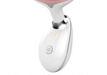 Red-Light-Therapy-for-Face and Neck, Red Light Therapy Wand, 7 Color Led Face Neck Massager for Skin Care, White