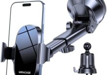Miracase Car Phone Holder Mount Phone Mount for Car Dashboard Windshield Air Vent Universal Hands Free Automobile Cell Phone Holder Fit for iPhone 16 15 14 13 Pro Max Smartphone