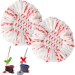 Spin Mop Replacement Heads, Mop Refills Compatible with O-Cedar EasyWring Triangle Spin Mop, 40% More Cleaning Power, 2 Pack Microfiber Mop Replacement Head, Easy to Replace and Cleaning