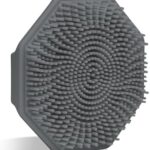 Sud Scrub® Antimicrobial Silicone Face Scrubber, 1 Pack, Gentle Face Exfoliator for Sensitive Skin, Eco Friendly Facial Cleansing Brush, Exfoliating Face Brush for Men and Women (Charcoal)