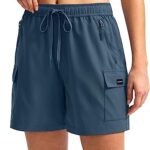 SANTINY Women's Hiking Cargo Shorts Quick Dry Lightweight Summer Shorts for Women Travel Athletic Golf with Zipper Pockets