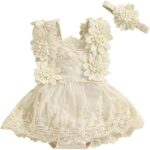 Mubineo Baby Girl Summer Clothes Lace Romper Skirt Dress Princess Outfits Sleeveless Flower Newborn Outfit