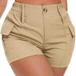 ELLEVEN Women's Y2K High-Waisted Cargo Shorts – Stylish, Slim Fit with Pockets