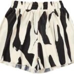 Verdusa Women's Plaid Boxer Shorts Elastic Waist Lettuce Trim Printed Wide Leg Loose Casual Gingham Shorts Trendy