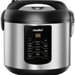 COMFEE' Compact Rice Cooker, 6-in-1 Stainless Steel Multi Cooker, Slow Cooker, Steamer, Saute, and Warmer, 2 QT, 8 Cups Cooked(4 Cups Uncooked), Brown Rice, Quinoa and Oatmeal, 6 One-Touch Programs
