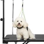 Breeze Touch Dog Grooming Table Arm with Clamp 32in, Pet Dog Grooming Table for Small Dogs at Home Foldable, Cat Dog Grooming Harness Stand Holder Portable for Trimming Nails, Drying, Haircut