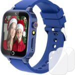 Goodatech Smart Watch for Kids 4-12 Years Boys Girls, 26 Puzzle Games,HD Camera,Video Music Player,Pedometer,Flashlight,Calendar Stopwatch Timer,Alarm Clock, Aluminum Case,Sport Band (Blue)