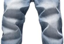 Men's Non-Stretch Regular Fit Straight-Leg Denim Pants Jeans