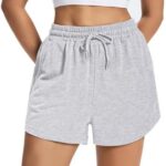 Auriviz Women's Sweat Shorts Comfy Lounge Running Shorts Gym Summer Casual High Waisted Athletic Shorts with Pockets