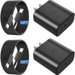 45W Samsung Super Fast Phone Charger,USB C Fast Charger Samsung Charger Fast Charging Cord Samsung Galaxy S24 S23 Ultra Charger 10FT Type C Charger Cable for Samsung Galaxy S24 Ultra/S24/S23 Ultra/S22
