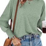 Dokotoo Long Sleeve Tops 2024 Batwing Sleeve Oversized Fashion T Shirts for Women Crewneck Casual Loose Shirts Basic Tee