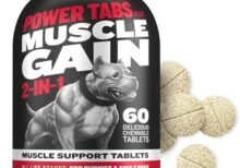 Bully Max 2-in-1 Muscle Builder Chewable Tablets for Puppies & Adult Dogs - Ultimate Canine Dog Supplement for Muscle Gain - 60 Tabs