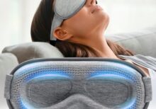 Weighted Eye Mask for Sleeping - Blackout Sleep Mask for Women Men, FACEMOON Lash Extension Eye Covers, Memory Foam, 3D Contoured, Airplane Travel Essentials, Blindfold for Meditation(Gray)