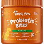Zesty Paws Probiotics for Dogs - Digestive Enzymes for Gut Flora, Digestive Health, Diarrhea & Bowel Support - Clinically Studied DE111 - Dog Supplement Soft Chew for Pet Immune System - Pumpkin