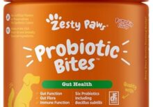 Zesty Paws Probiotics for Dogs - Digestive Enzymes for Gut Flora, Digestive Health, Diarrhea & Bowel Support - Clinically Studied DE111 - Dog Supplement Soft Chew for Pet Immune System - Pumpkin
