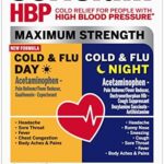 Coricidin HBP, Decongestant-Free Cold Symptom Relief for People with High Blood Pressure, Maximum Strength Cold & Flu Day + Night Liquid Gels, 24 Count