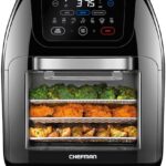 CHEFMAN Multifunctional Digital Air Fryer+ Rotisserie, Dehydrator, Convection Oven, 17 Touch Screen Presets Fry, Roast, Dehydrate, Bake, XL 10L Family Size, Auto Shutoff, Large Easy-View Window, Black