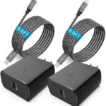 45W Super Fast Charger Type C, [2 PACK] 45 Watt USB-C Charger PD/PPS Wall Charging Block for Samsung Galaxy S24/S23 Ultra/S23+/S22 Ultra/S22+/S20 Ultra/Note 10 Plus, Galaxy Tab S8(with 2x 6.6ft Cable)