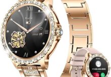 Smart Watches for Women,1.32" HD Fitness Tracker Watch with Answer/Make Call,AI Voice Control,Heart Rate/Calories/SpO2 Monitor 20 Sport Modes Ladies Smartwatch for Android iOS 2 Straps Gold