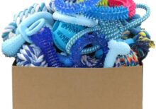 Beiker 20 Pack Puppy Chew Toys - Blue Dog Teething Toys for Puppies, Puppy Toys Teething Rings and Durable Ropes, Blue Rubber Toy Bundle for Small Dogs, Cute Interactive Dog Balls for Small Breed