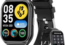 Smart Watch for Men Women, 1.85" HD Smartwatch (Answer/Make Call),Activity Fitness Tracker with Heart Rate Sleep Monitor Pedometer,100+ Sport Modes, Fitness Watch for Android iPhone (Black)